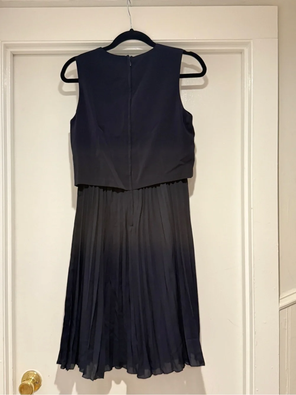 H&M Navy Blue Pleated Cape Top Dress